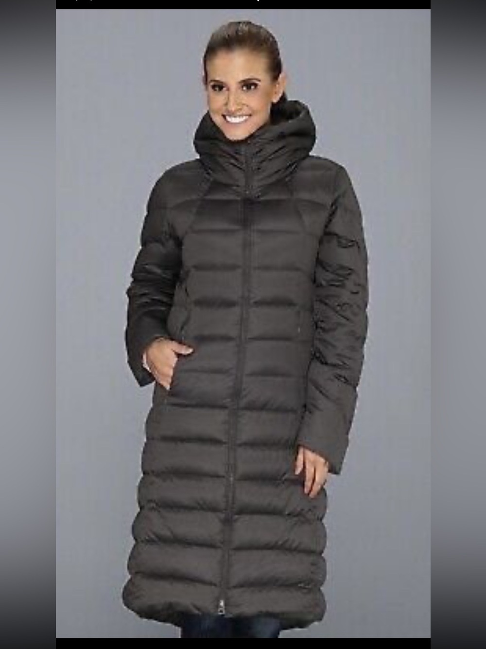 Patagonia Women's Downtown Loft Parka Long Hooded Puffer Coat grey Sz Small